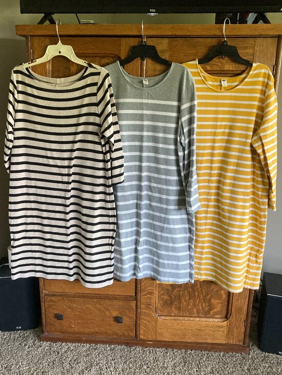 GAP Dresses & Skirts - Lot of 3 striped dresses GAP & Old Navy, size XL, very good used condition